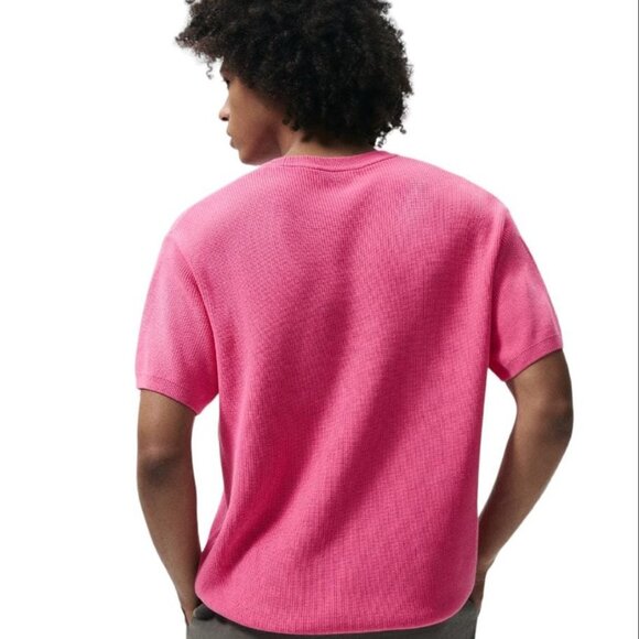 ZARA PURL-KNIT T-SHIRT PINCK SIZE M 3332/420/620 - Picture 7 of 7